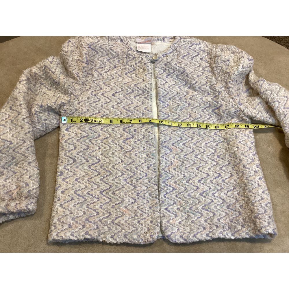 Vintage D.K. Gold by donnkenny Ladies Ivory with Pastels Blazer Coat, Size 10 - Picture 6 of 11